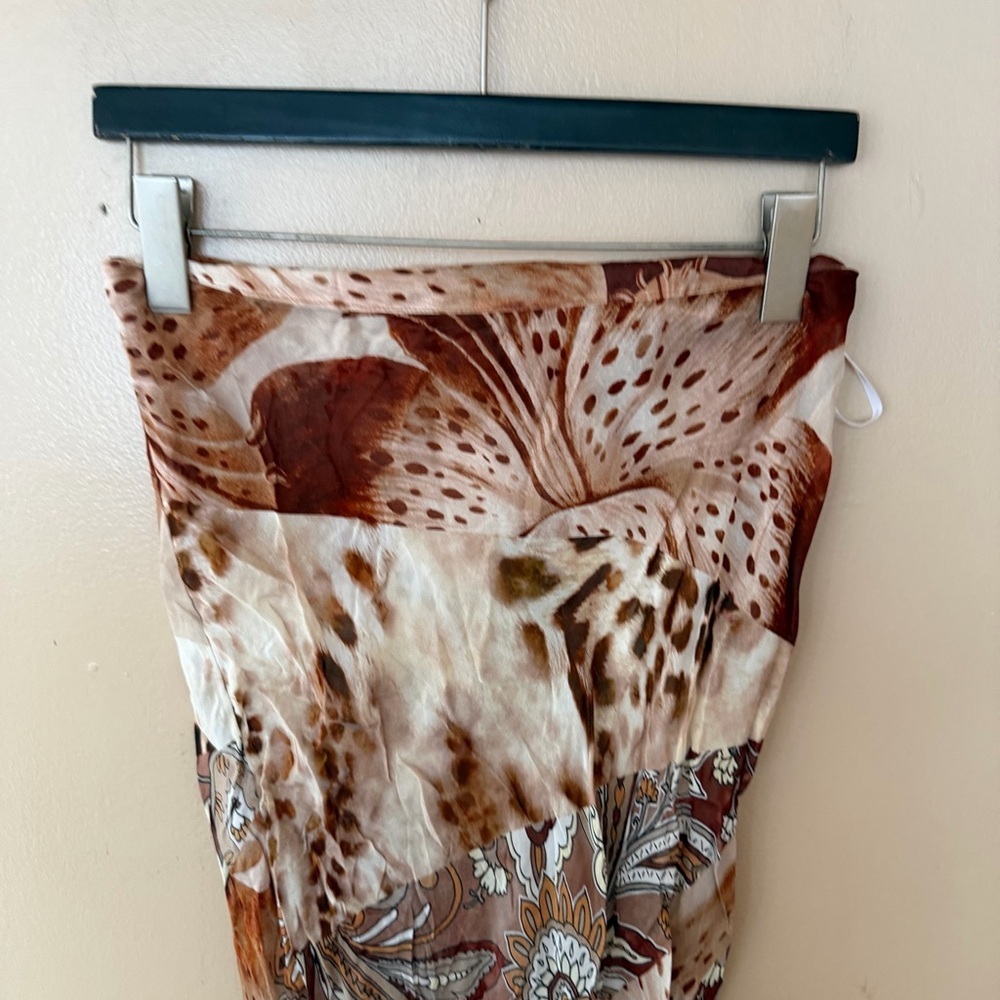 RETROFETE Aubree Skirt Brown Animal Print Maxi Skirt sheer AS IS sz XS - Picture 9 of 14